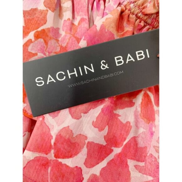 NWT SACHIN + BABI Dress Nikki Pink Off Shoulder Maxi Long Casual Resort 8 - Picture 7 of 10